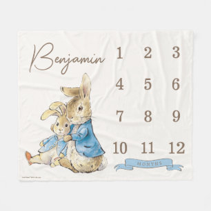 Peter Rabbit Baby Boy 12 Month Milestone Fleece Blanket