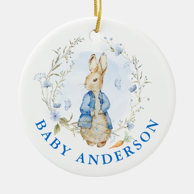 Peter Rabbit Baby Coming Soon Ceramic Ornament (Front)