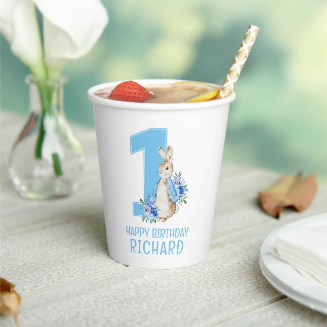 Peter Rabbit Baby First Birthday Paper Cups (Insitu)
