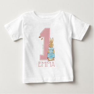 Peter Rabbit   Baby Girl's First Birthday - Name Baby T-Shirt