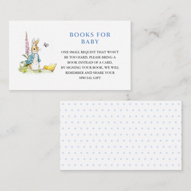 Peter rabbit Baby Shower Book Request Enclosure Card (Front/Back)