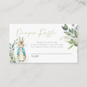 Peter Rabbit Baby shower Déchets Carte d'insertion