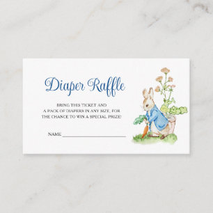 Peter Rabbit Baby Shower Diaper Raffle Enclosure Card