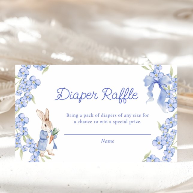 Peter Rabbit Baby Shower Diaper Raffle Tickets Enclosure Card (Creator Uploaded)