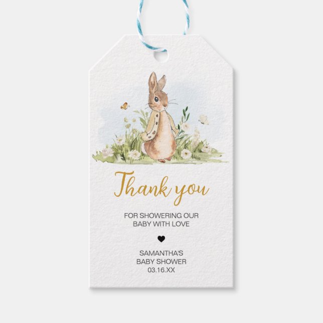 Peter Rabbit Baby shower Favoriser les étiquettes (Devant)