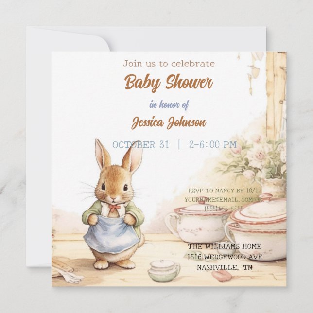 Peter Rabbit Baby Shower Invitation (Front)