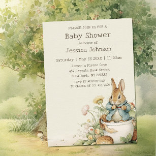 Peter Rabbit, Boy Baby Shower Invitation