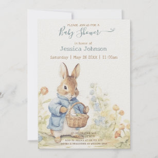 Peter Rabbit, Boy Baby Shower Invitation