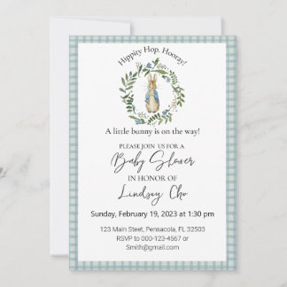 Peter Rabbit Baby shower Invitation modifiable
