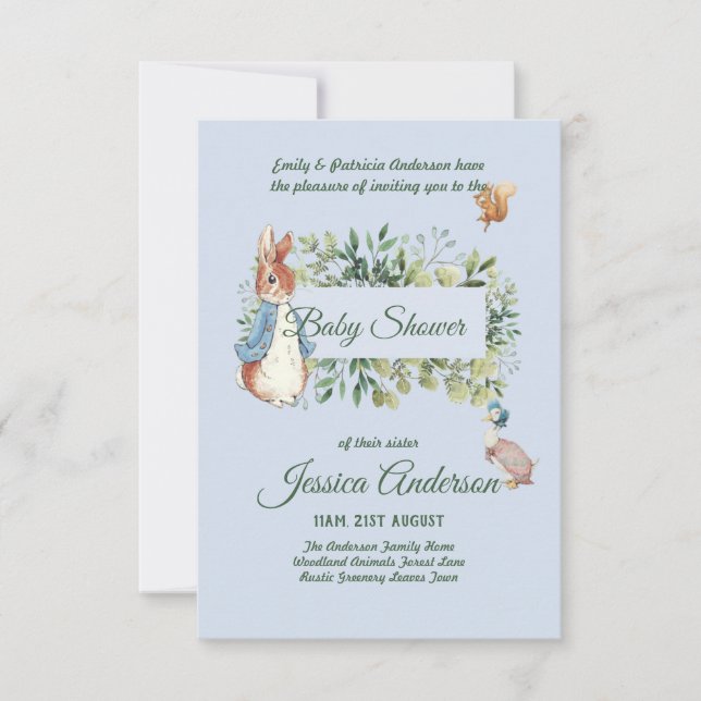 Peter Rabbit BABY SHOWER Invitations Boy or Girl (Front)