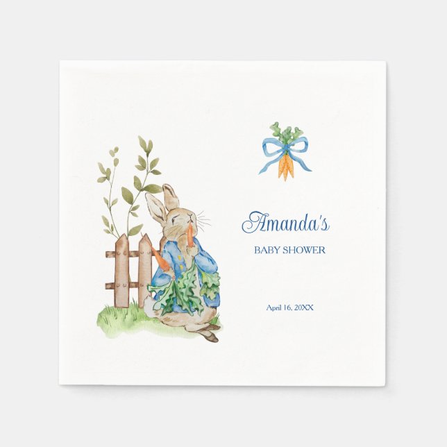 Peter Rabbit Baby Shower Napkin (Front)
