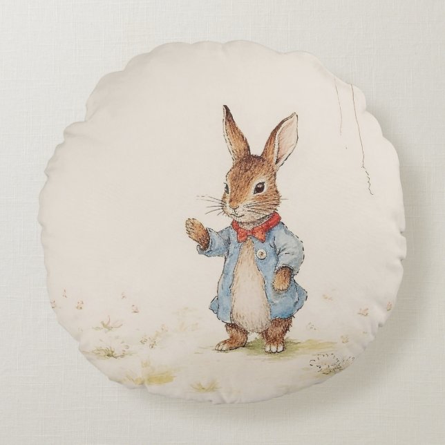 Peter Rabbit Baby Shower Round Pillow (Front)