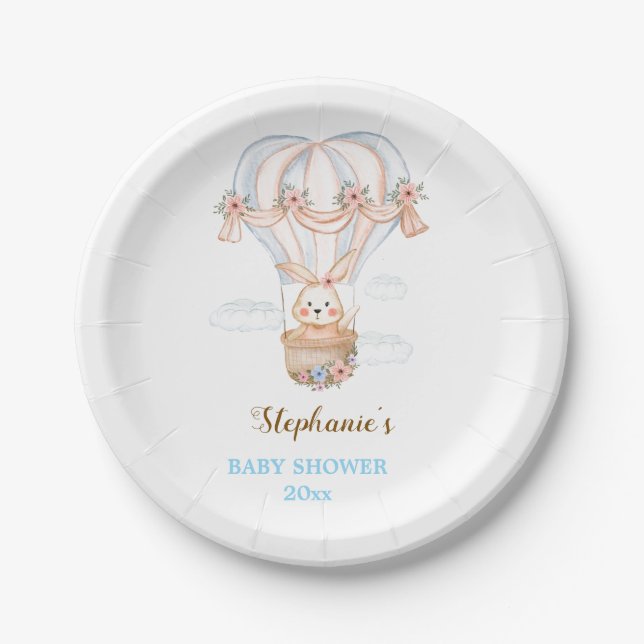 Peter rabbit baby shower tableware template paper plate (Front)