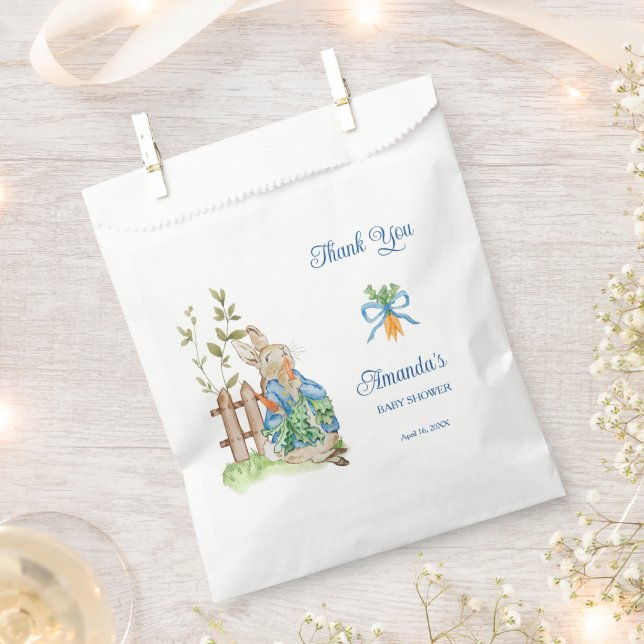 Peter Rabbit Baby Shower Thank You Favour Bag (Clipped)