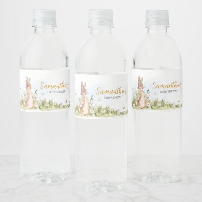 Peter Rabbit Baby Shower  Water Bottle Label (Bottles)
