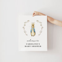 Peter Rabbit Baby Shower Welcome Poster
