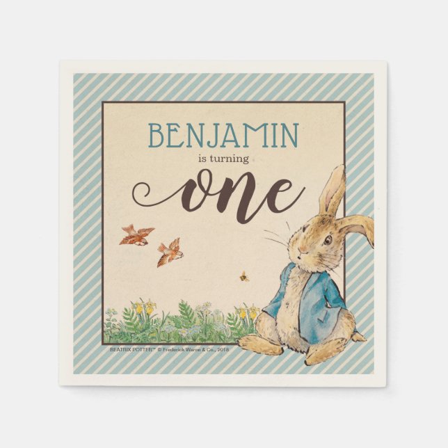 Peter Rabbit | Baby's First Birthday Napkin (Front)
