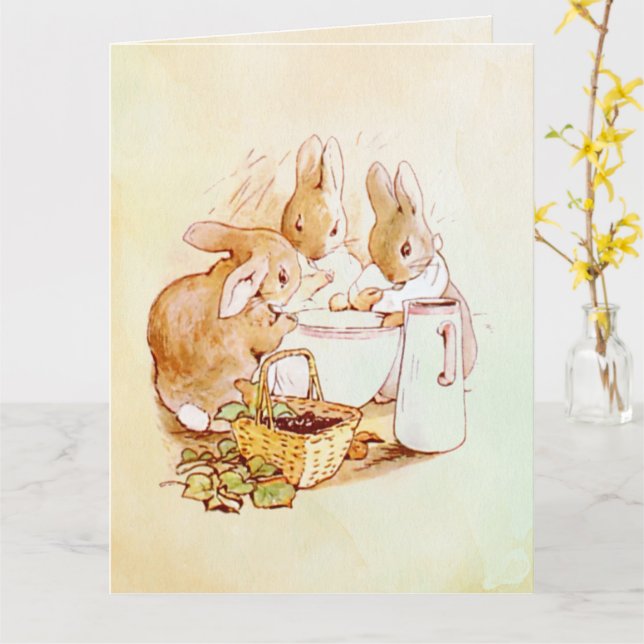 Peter Rabbit Beatrix Potter  Card (Yellow Flower)