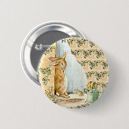 Peter Rabbit Beatrix Potter Doorway  2 Inch Round Button