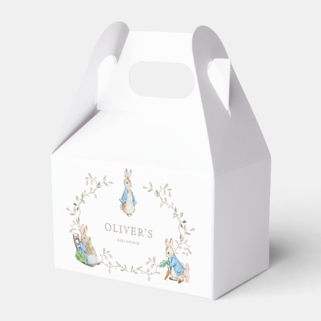 Peter Rabbit Beatrix Potter Greenery Watercolor  Favor Box (Front Side)