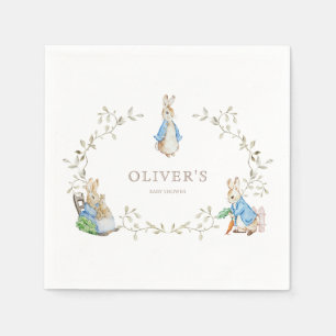 Peter Rabbit Beatrix Potter Greenery Watercolor  Napkin