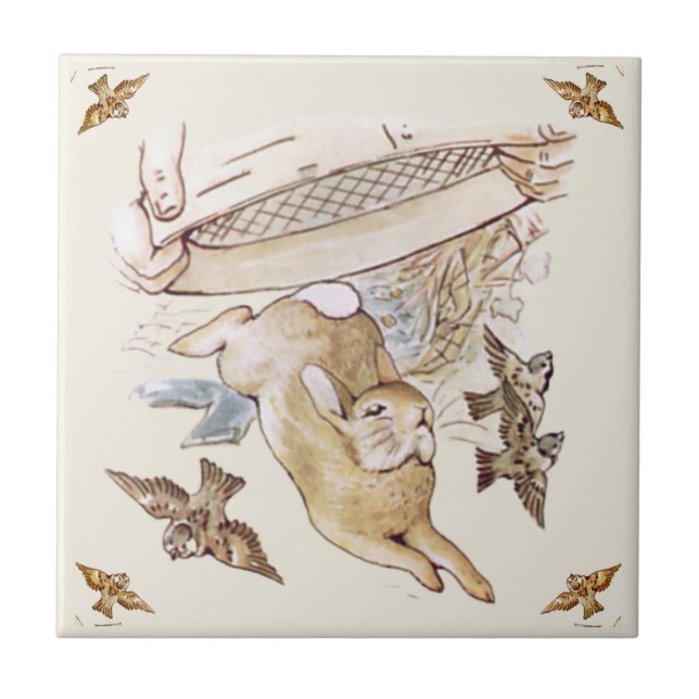 Peter Rabbit Beatrix Potter McGregor Ceramic Tile (Front)