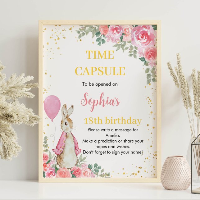 Peter Rabbit Birthday Time Capsule Sign Wildflower (Creator Uploaded)