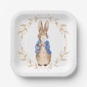 Peter Rabbit Blowing White Gum   Paper Plate