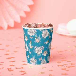 Peter Rabbit | Blue Floral Garden Pattern Paper Cups
