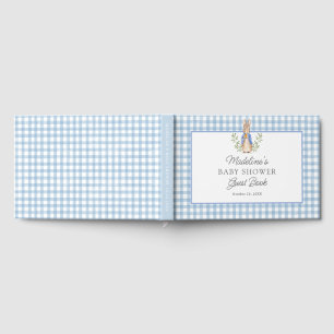 Peter Rabbit Blue Gingham Baby Shower Guest Book