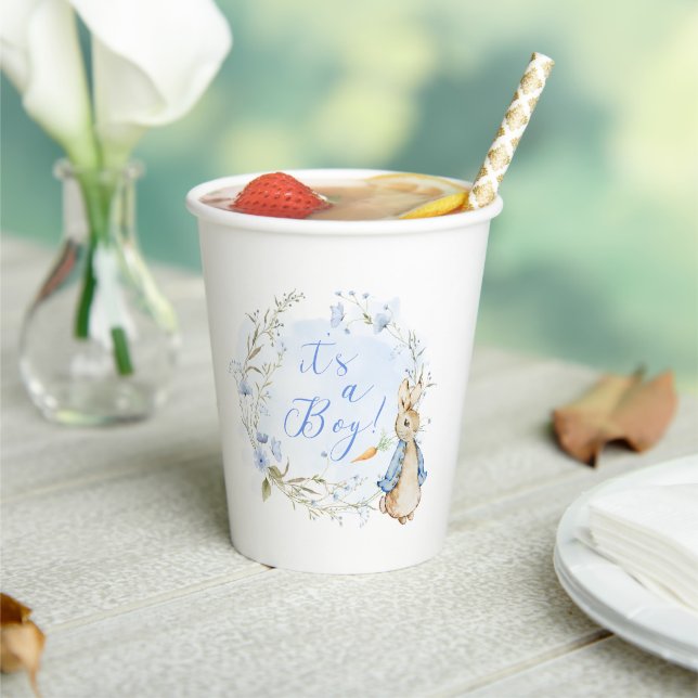 Peter Rabbit Blue It's a Boy Paper Cups (Insitu)