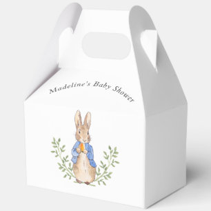 Peter Rabbit Blue White Vintage Baby Shower Favor Box