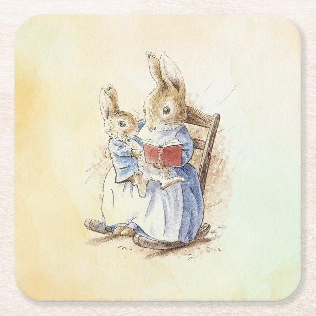 Peter Rabbit (book)   Square Paper Coaster (Front)