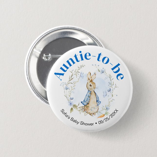 Peter Rabbit Boy "Auntie-to-Be" Button (Front & Back)