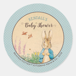 Peter Rabbit   Boy Baby Shower Classic Round Sticker