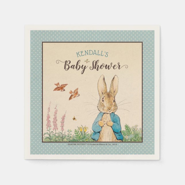 Peter Rabbit | Boy Baby Shower Napkin (Front)