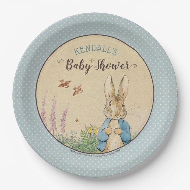 Peter Rabbit | Boy Baby Shower Paper Plate (Front)