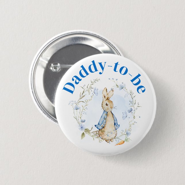 Peter Rabbit Boy "Daddy to Be" Button (Front & Back)