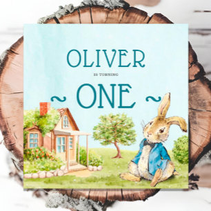 Peter Rabbit Boy First Birthday Watercolor Napkin