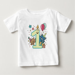 Peter Rabbit   Boy First Birthday with Name Baby  Baby T-Shirt