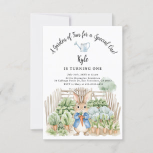 Peter Rabbit Cabbage Patch First Birthday Party Invitation