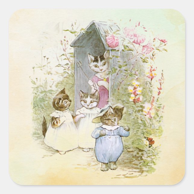 Peter Rabbit (cats) Square Sticker (Front)