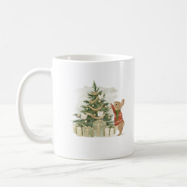 Peter Rabbit Christmas tree  Coffee Mug (Left)