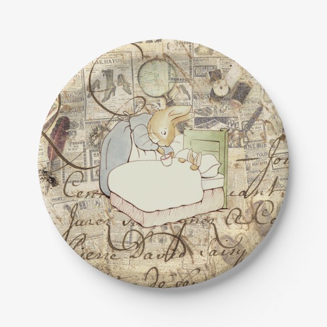 peter rabbit composition  paper plates (Front)