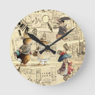 peter rabbit composition round clock