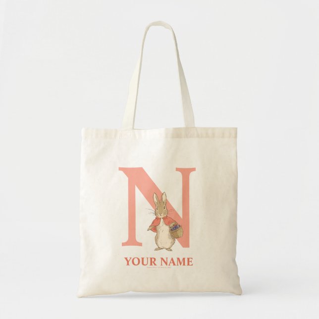 Peter Rabbit | Custom Flopsy - Letter N Tote Bag (Front)