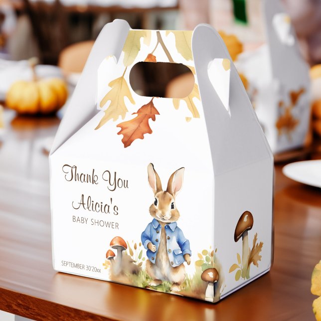 Peter rabbit fall themed baby shower template favor box (Peter rabbit fall themed baby shower template favor box cute bunny mushroom favor box)