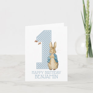 Peter Rabbit   First Birthday Card