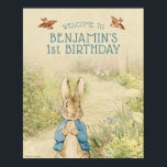 Peter Rabbit - First Birthday Welcome Poster<br><div class="desc">Welcome your guests with this sweet Peter Rabbit Welcome Poster. Personalize by adding your child's name and age!</div>