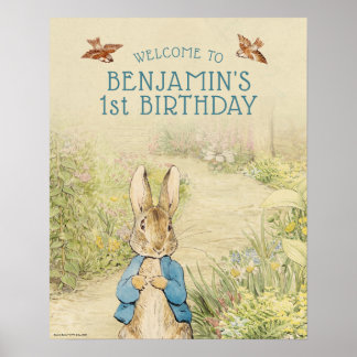 Peter Rabbit - First Birthday Welcome Poster